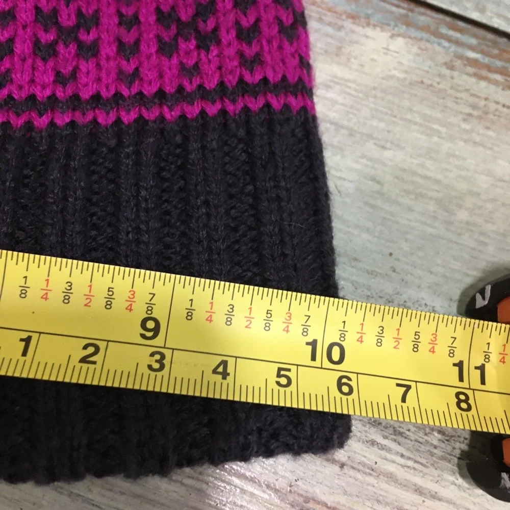 Columbia Kids' Unisex Purple and Black Pom-Pom Beanie One Size